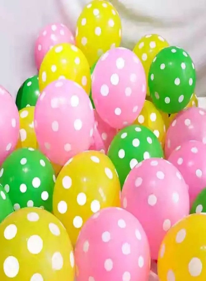 دول دول مجموعة بالونات DUL DUL المنقطة لتزيين حفلات ذات طابع خاص: أصفر 10، وردي فاتح 10، أخضر فاتح 10 (أصفر + وردي فاتح + أخضر فاتح، 30) - Image 1